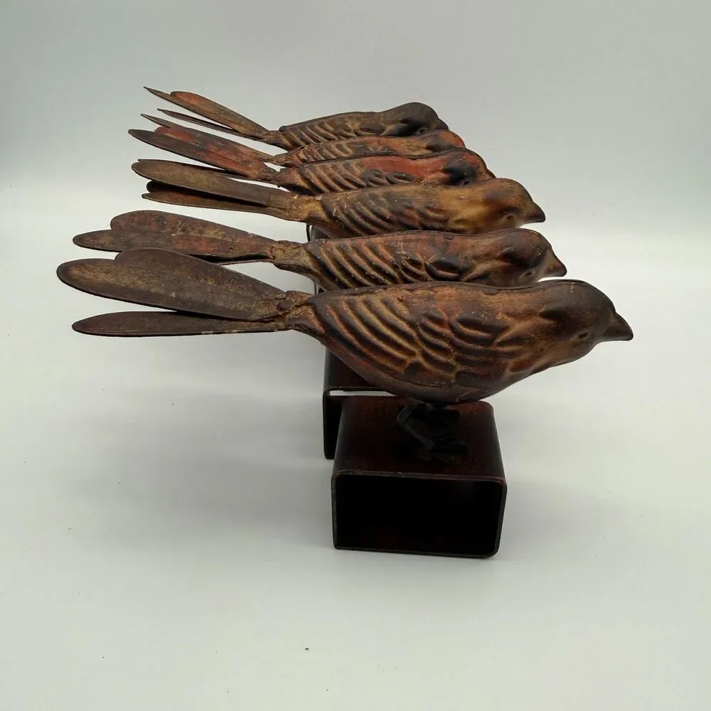 Rustic Bird Metal Napkin Rings Set of 6 - Farmhouse Table Decor Z Gallerie